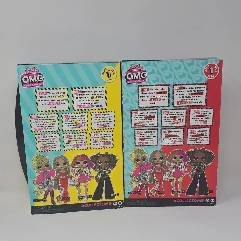 LOL Surprise! OMG. Series 1 Royal Bee & Swag 10in Dolls Lot of 2 NIB